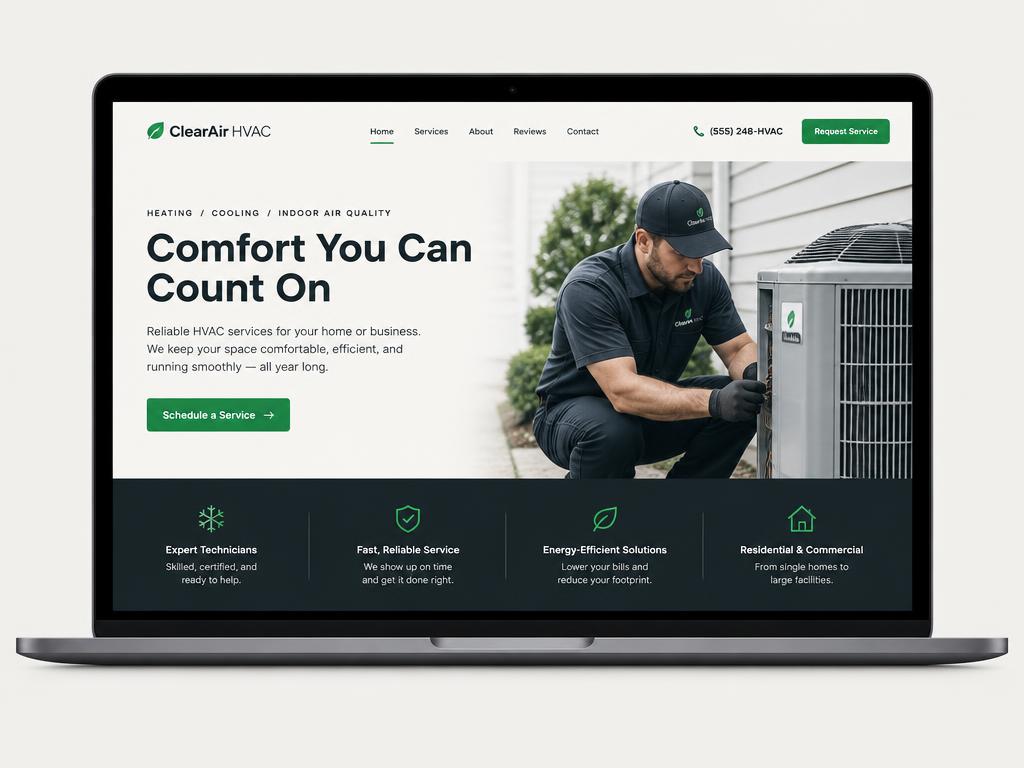 HVAC demo website preview